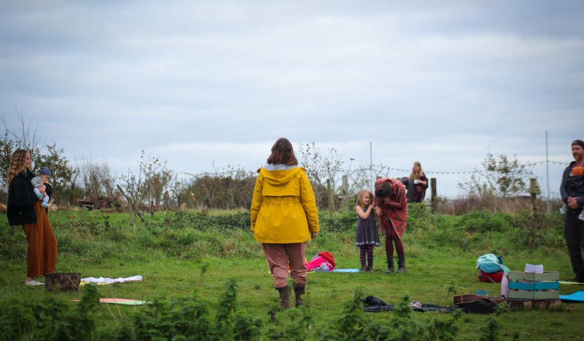 Singing circle at Newquay Orchard wellness fayre credit Lisa Williams