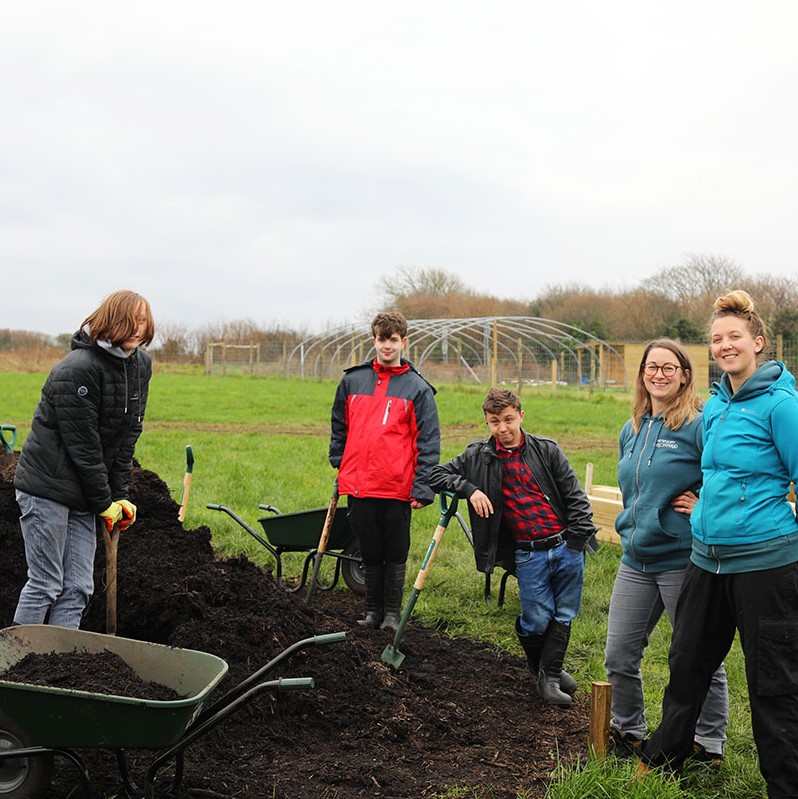 Treviglas students at Fentenfenna Farm