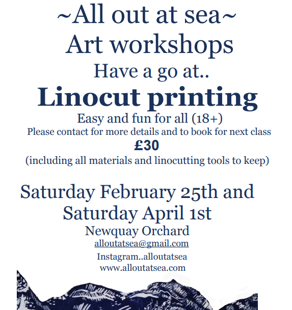 All Out At Sea Linocut Print Workshop